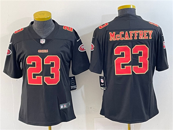 Women's San Francisco 49ers #23 Christian McCaffrey Black Stitched Jersey(Run Small)